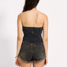 One Teaspoon- Denim Strapless Tube Top - Black