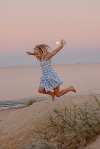 Moon Child Poppy Dress Blue Check