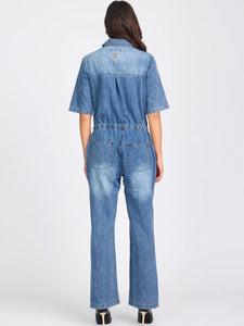 One Teaspoon- Westland Blue Veronica Denim Jumpsuit