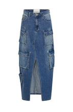 One Teaspoon Pacifica 90’s Cargo Pocket Column Denim Skirt