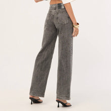 One Teaspoon- Jackson mid waist wide leg denim jeans- Grey Black