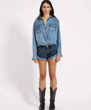 One Teaspoon- Indigo Blue Bandit Low Waist Denim Short