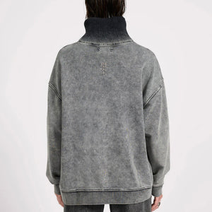 One Teaspoon- Fleece Roll Neck Sweater Worn Black