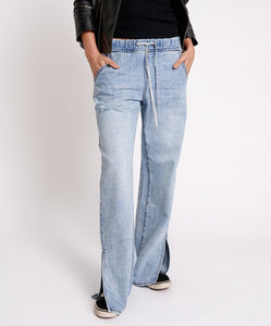 One Teaspoon- Roadhouse Wide Leg Drawstring Jeans / Salty Dog