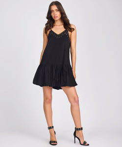 One Teaspoon - eyelet Cotton Bubble hem dress