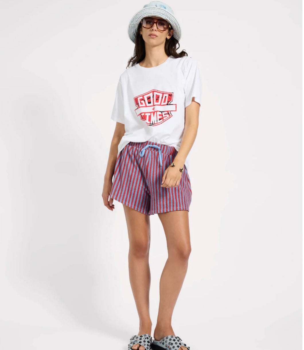 One Teaspoon- Terry Towel Drawstring Beach Shorts