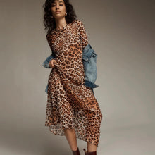 One Teaspoon | Ziggy Long Sleeve Sheer Slip Dress Leopard