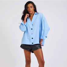 One Teaspoon - Powerhouse Oversized Blue   Longsleeve Pinstripe Shirt