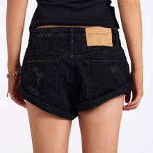 One Teaspoon- Double Black Bandit Low Waist Denim Short