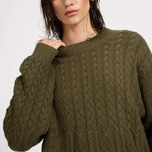 One Teaspoon- Mixed Cable Cotton Knit Sweater - Khaki
