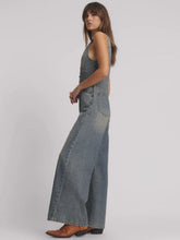 One Teaspoon- Love Machine Wide Leg Fitted Denim Jumpsuit - Dirty Blue