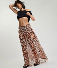One Teaspoon || Sheer Shirred Maxi Skirt Leopard