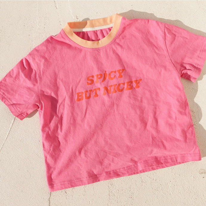 Small Swim Club Spicy But Nicey T Shirt - Pink