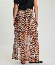 One Teaspoon || Sheer Shirred Maxi Skirt Leopard