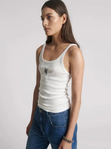 One Teaspoon Fine Ribbed Singlet - White