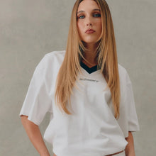 Ssaint- reflective V Neck Tee White