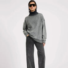 One Teaspoon- Fleece Roll Neck Sweater Worn Black