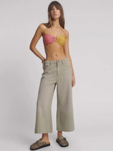 One Teaspoon- Faded khaki cropped love machines high waist wide jean