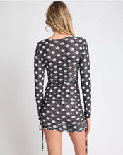 One Teaspoon | Darling Sheer Mesh Ruched Mini Dress - Black and White Polka Dot