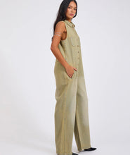 One Teaspoon- Braxton Wide Leg Denim Jumpsuit | Warm Khaki