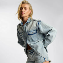 One Teaspoon |Split Party Everyday Shirt- Split Party Contrast Blue