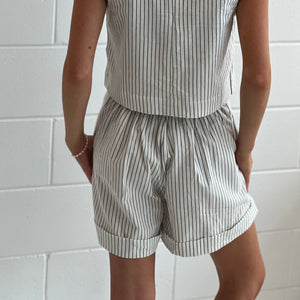 Ally Shorts in Cotton Stripe