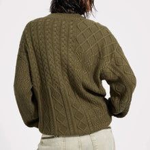 One Teaspoon- Mixed Cable Cotton Knit Sweater - Khaki