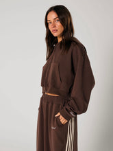 SŚAINT CROPPED HOODIE BROWN
