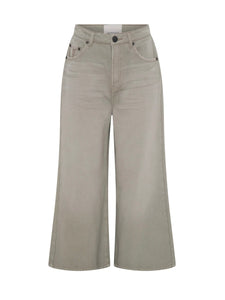 One Teaspoon- Faded khaki cropped love machines high waist wide jean