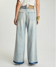 One Teaspoon | Love Machines Mid Waist Super Wide Leg Jeans - Split Party Contrast Blue