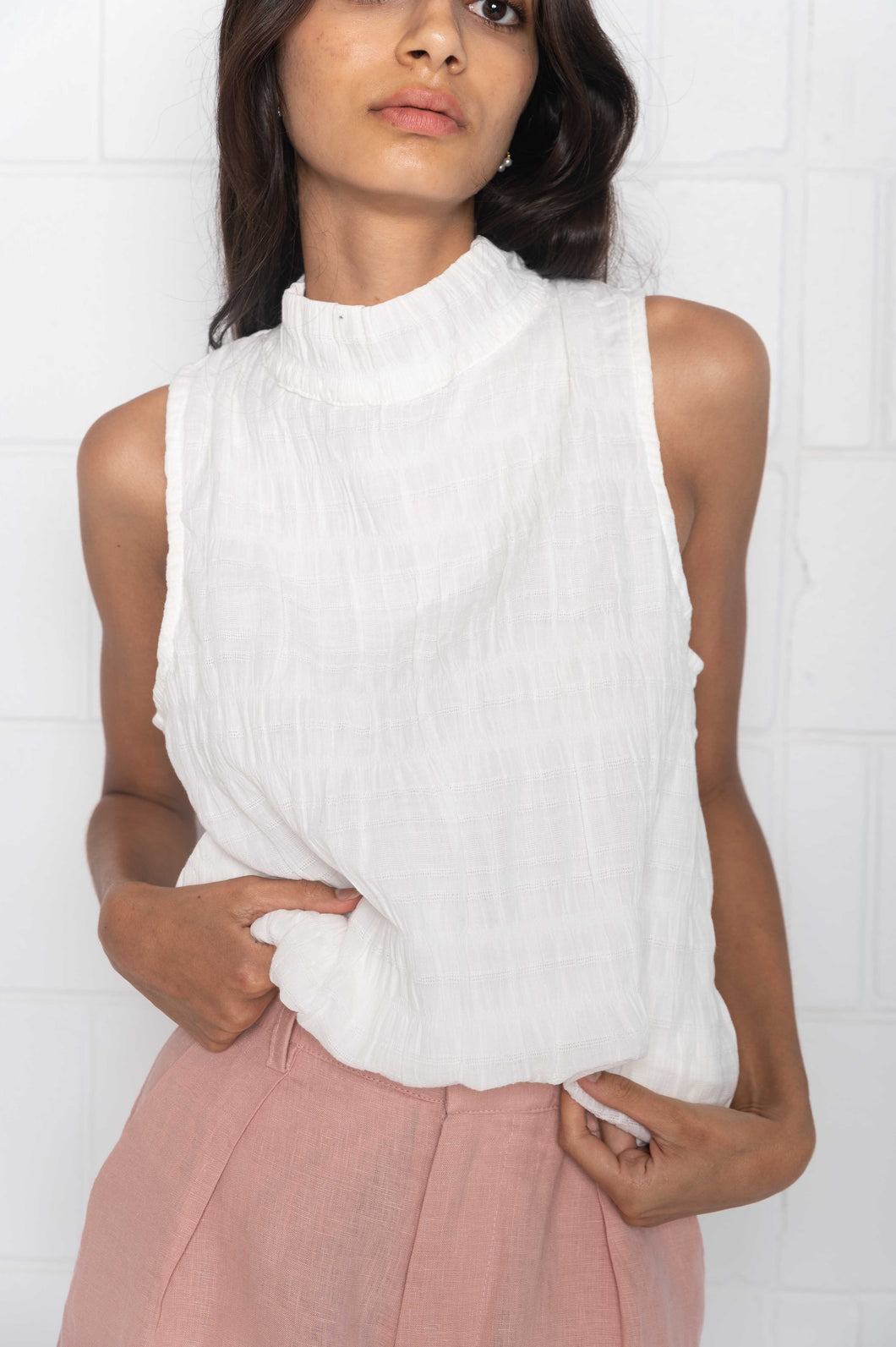 Rita Top in Textured cotton