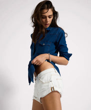 One Teaspoon- White Beauty Bandit Low Waist Denim Short