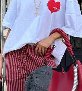 SŚAINT Heart Tee : Red & Cream