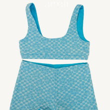 Amali Swim - Payton Top in Sky Blue Check