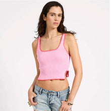 One Teaspoon- Knitted Scallop Tank Top - Pink