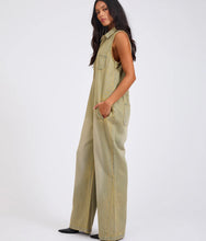 One Teaspoon- Braxton Wide Leg Denim Jumpsuit | Warm Khaki