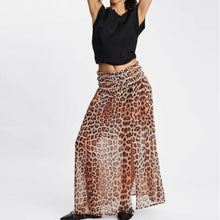 One Teaspoon || Sheer Shirred Maxi Skirt Leopard