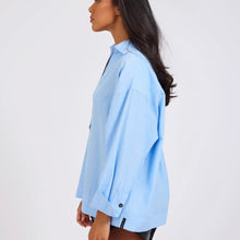 One Teaspoon - Powerhouse Oversized Blue   Longsleeve Pinstripe Shirt