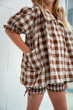 Moon Child Penny Top/Dress - Brown Check