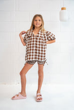 Moon Child Penny Top/Dress - Brown Check