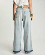 One Teaspoon | Love Machines Mid Waist Super Wide Leg Jeans - Split Party Contrast Blue