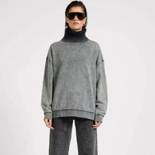 One Teaspoon- Fleece Roll Neck Sweater Worn Black
