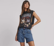 One Teaspoon- Kinks Mid Waist Long Length Denim Shorts - Blue Estate