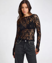 One Teaspoon Lace Long Sleeve Top | Black
