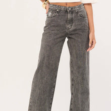 One Teaspoon- Jackson mid waist wide leg denim jeans- Grey Black