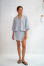 Amelie Wrap Skort - Blue Stripe
