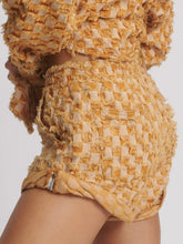 One Teaspoon- Hunters Mid Waist Gingham Shorts - Yellow