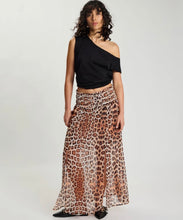 One Teaspoon || Sheer Shirred Maxi Skirt Leopard