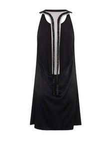 One Teaspoon- Roxie Embellished Backless Slip Mini Dress - Black