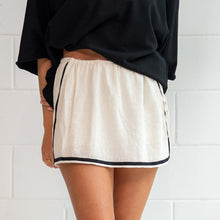 Amelie Wrap Skort - Cream with Black Contrast Stripe